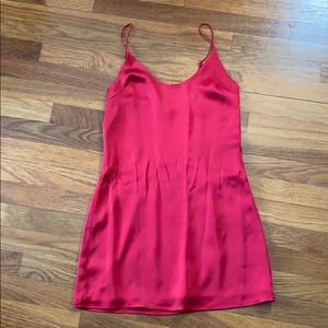 Flowy Red Silk Dress